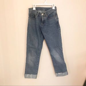 Button front jeans